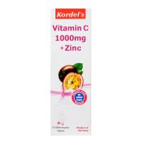 Kordel's Vitamin C 1000mg + Zinc - 10 Effervescent Tablets (Passion Fruit)