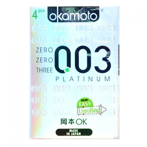 Okamoto 0.03 Platinum - 4 Lubricated Condoms
