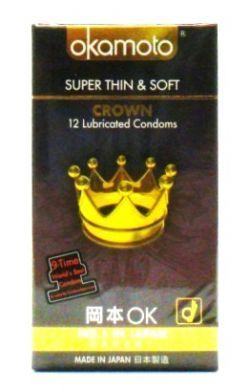 Okamoto Crown Super Thin & Soft - 12 Lubricated Condoms