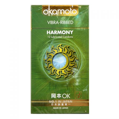 Okamoto Harmony Vibra-Ribbed Condom - 12 Lubricated Comdoms