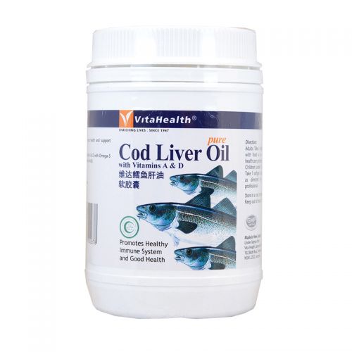 VitaHealth Pure Cod Liver Oil with Vitamin A & D - 500 Softgels
