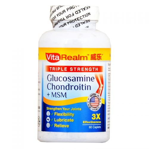 VitaRealm Triple Strength Glucosamine Chondroitin + MSM - 60 Capsules